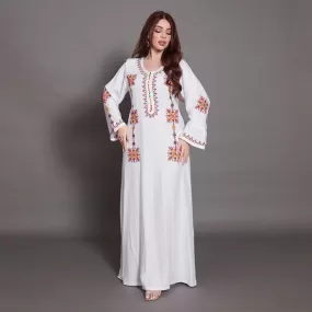 Casual Party Wear Embroidery Women Caftan Kaftan Abaya Dress