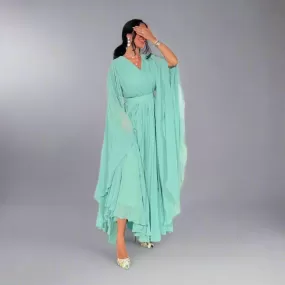 Chiffon Pleated Abaya Dress