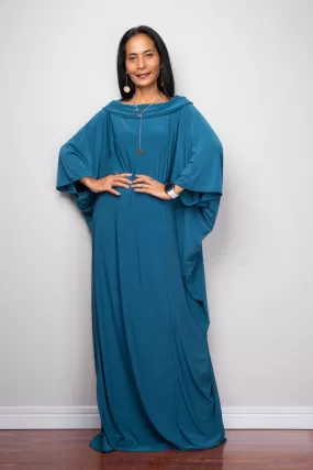 Teal Green Modest Kaftan Dress