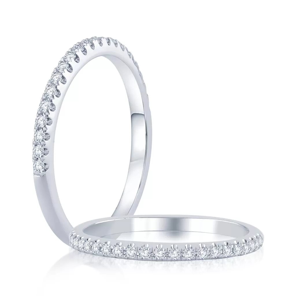 0.16ctw Round Lab-Grown Diamond Band | White Gold