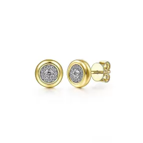 0.28ctw Round Cluster Diamond Bezel Stud Earrings