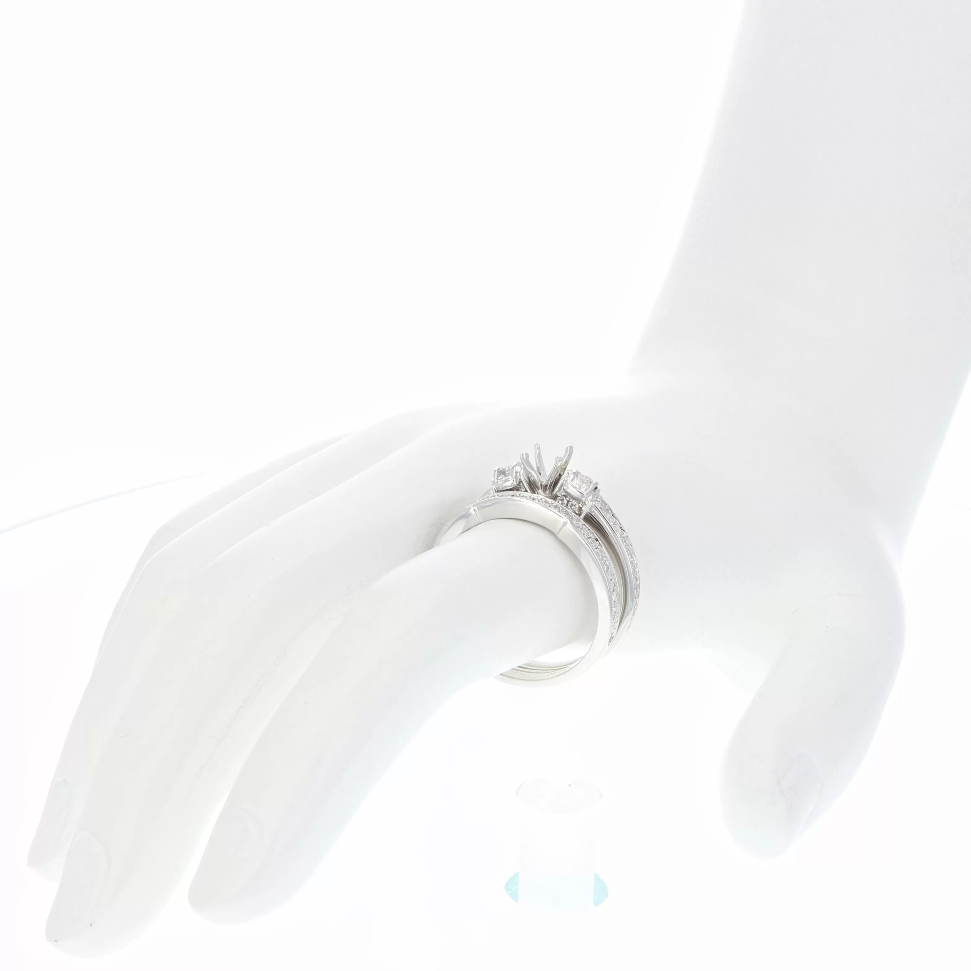 0.60 cttw Diamond Semi Mount Bridal Set .925 Sterling Silver Wedding