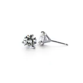 0.74ctw Round Diamond Stud Earrings - White Gold