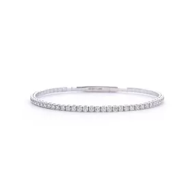 1.0ctw Flex Diamond Bangle  - White Gold