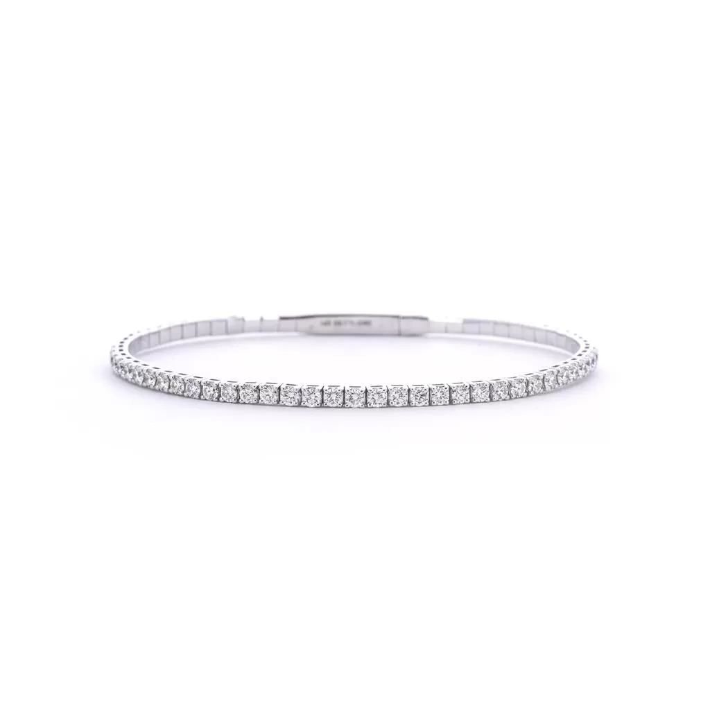 1.0ctw Flex Diamond Bangle  - White Gold