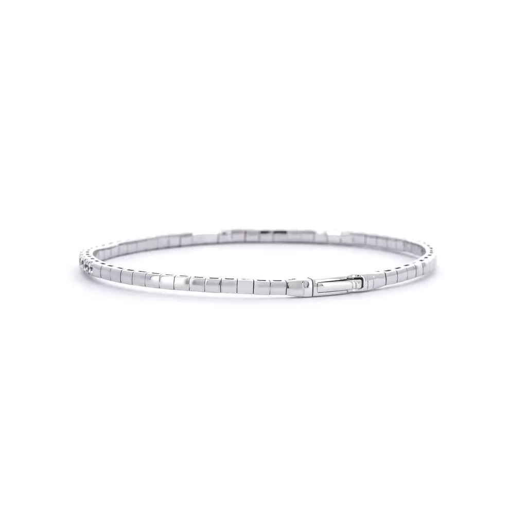 1.0ctw Flex Diamond Bangle  - White Gold