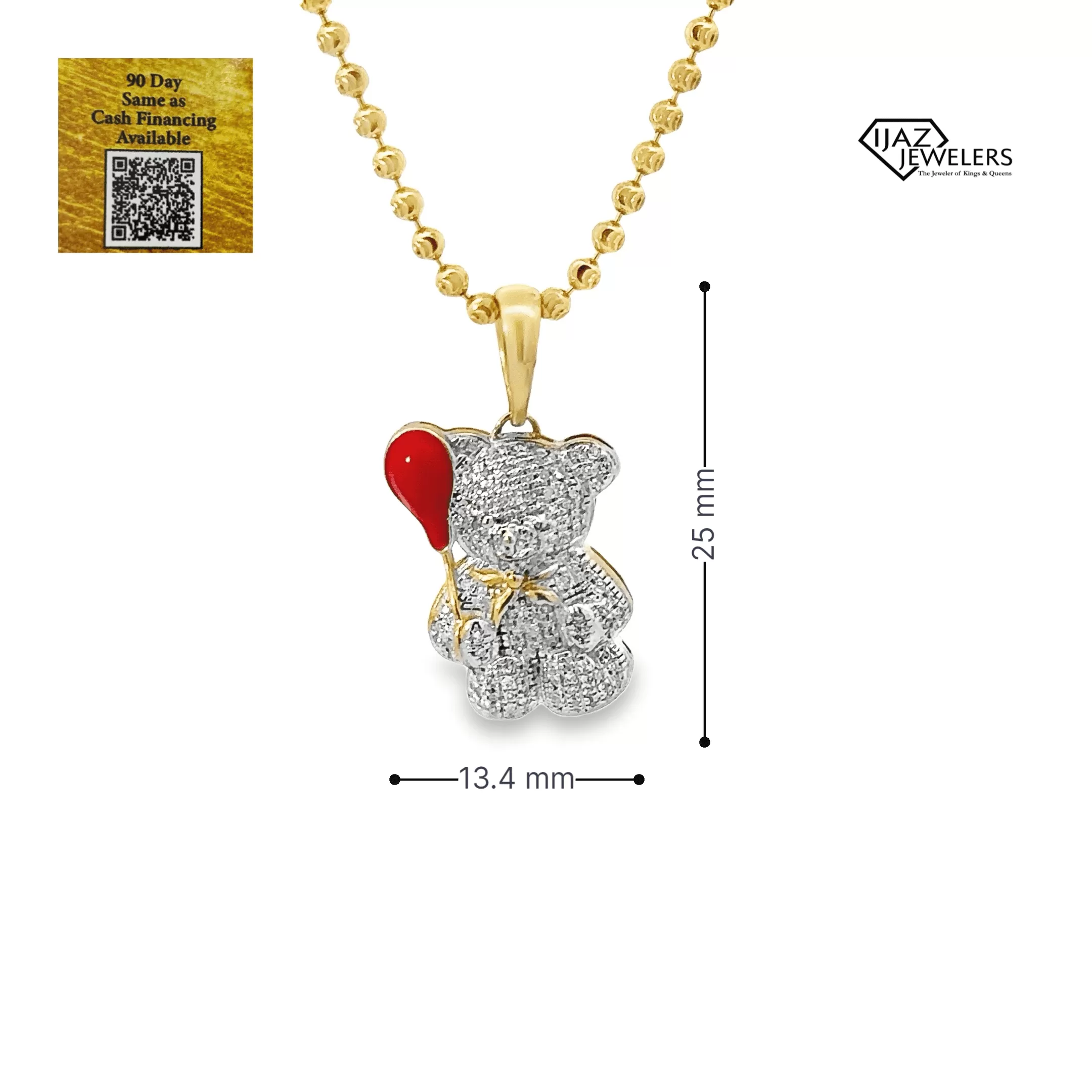 10K Gold 0.17 CTW Diamond Teddy Bear Charm