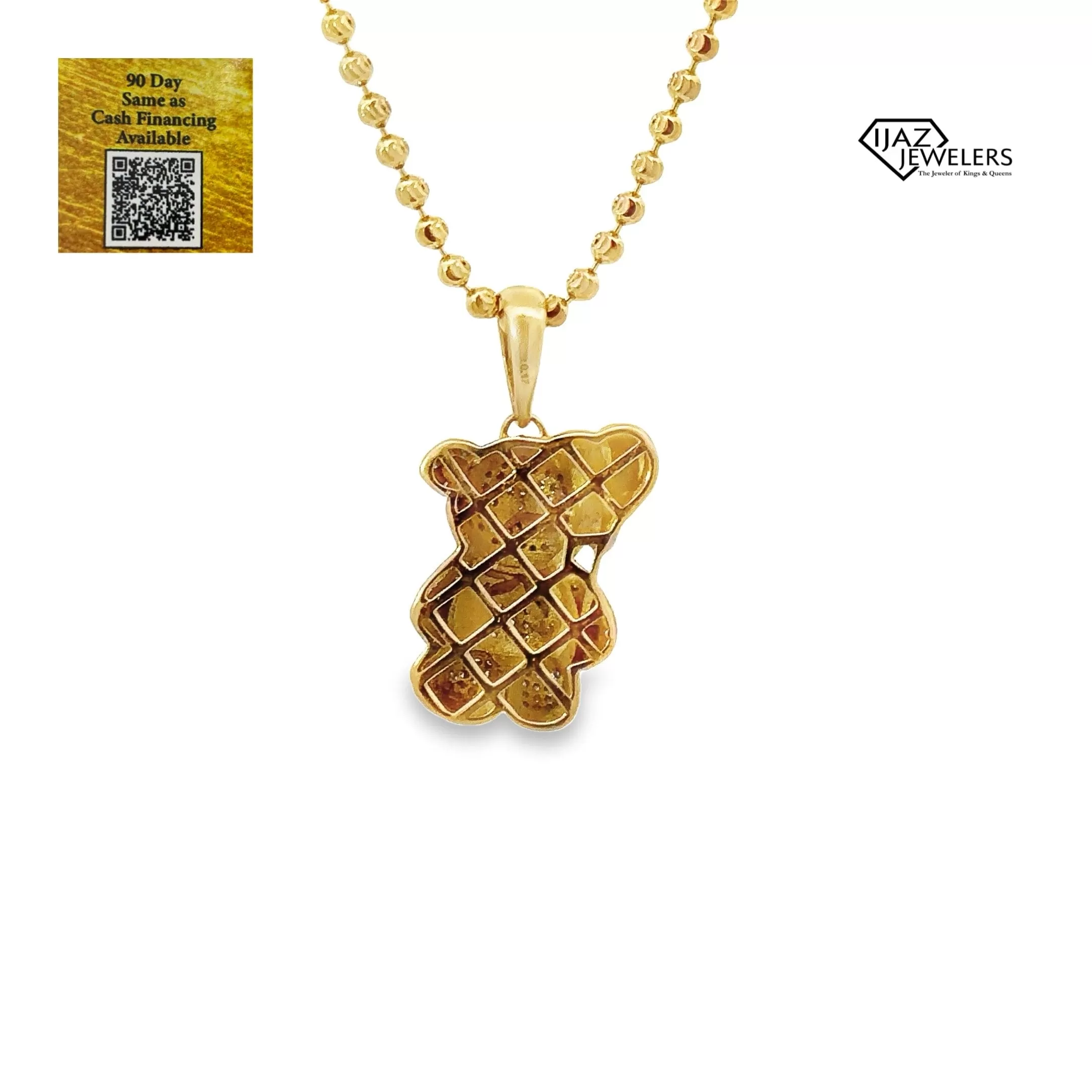 10K Gold 0.17 CTW Diamond Teddy Bear Charm