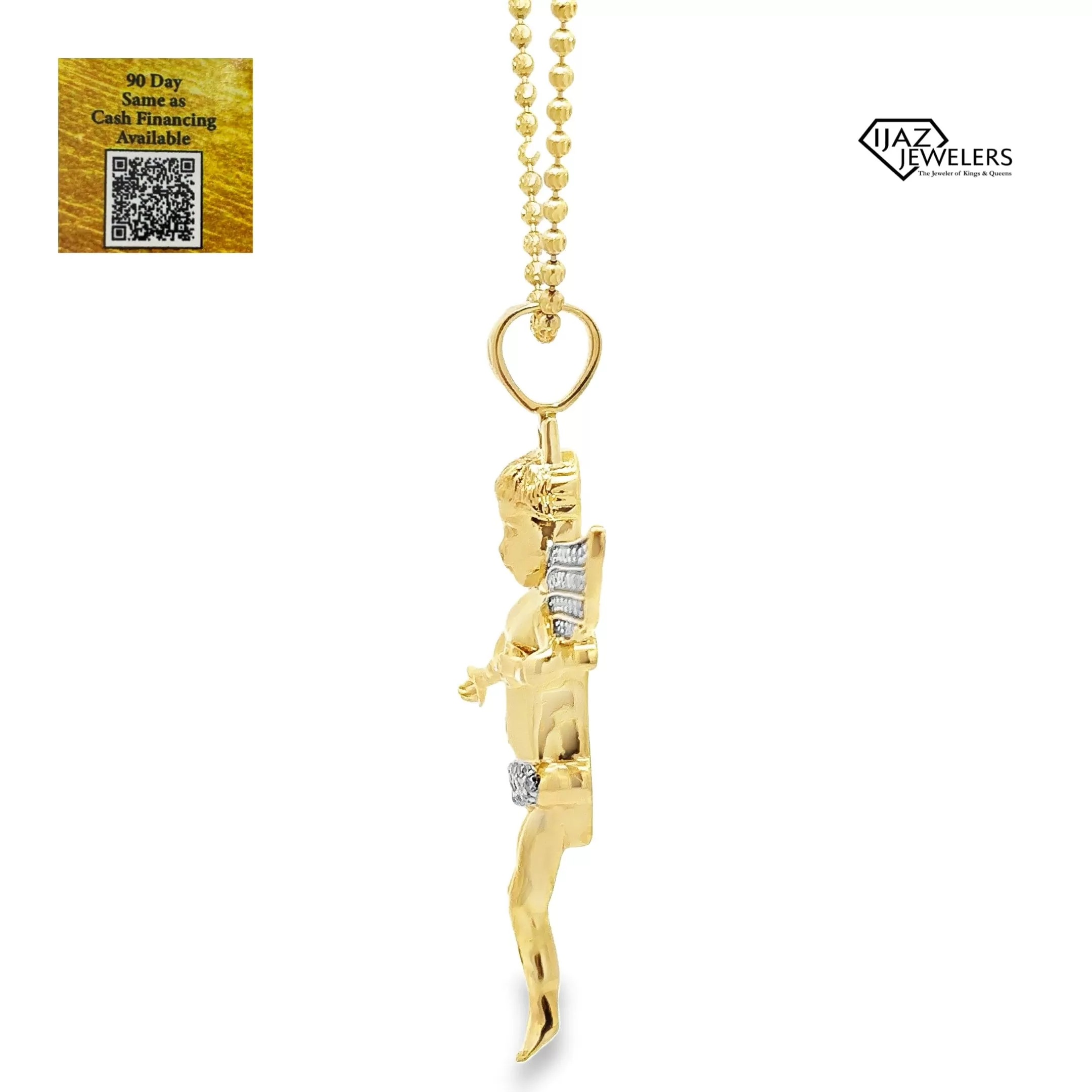 10K Gold 0.80 CTW Diamond Angel Charm