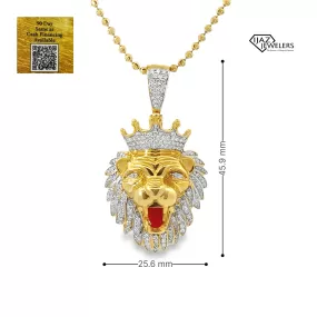 10K Gold 0.85 CTW Diamond Lion Charm