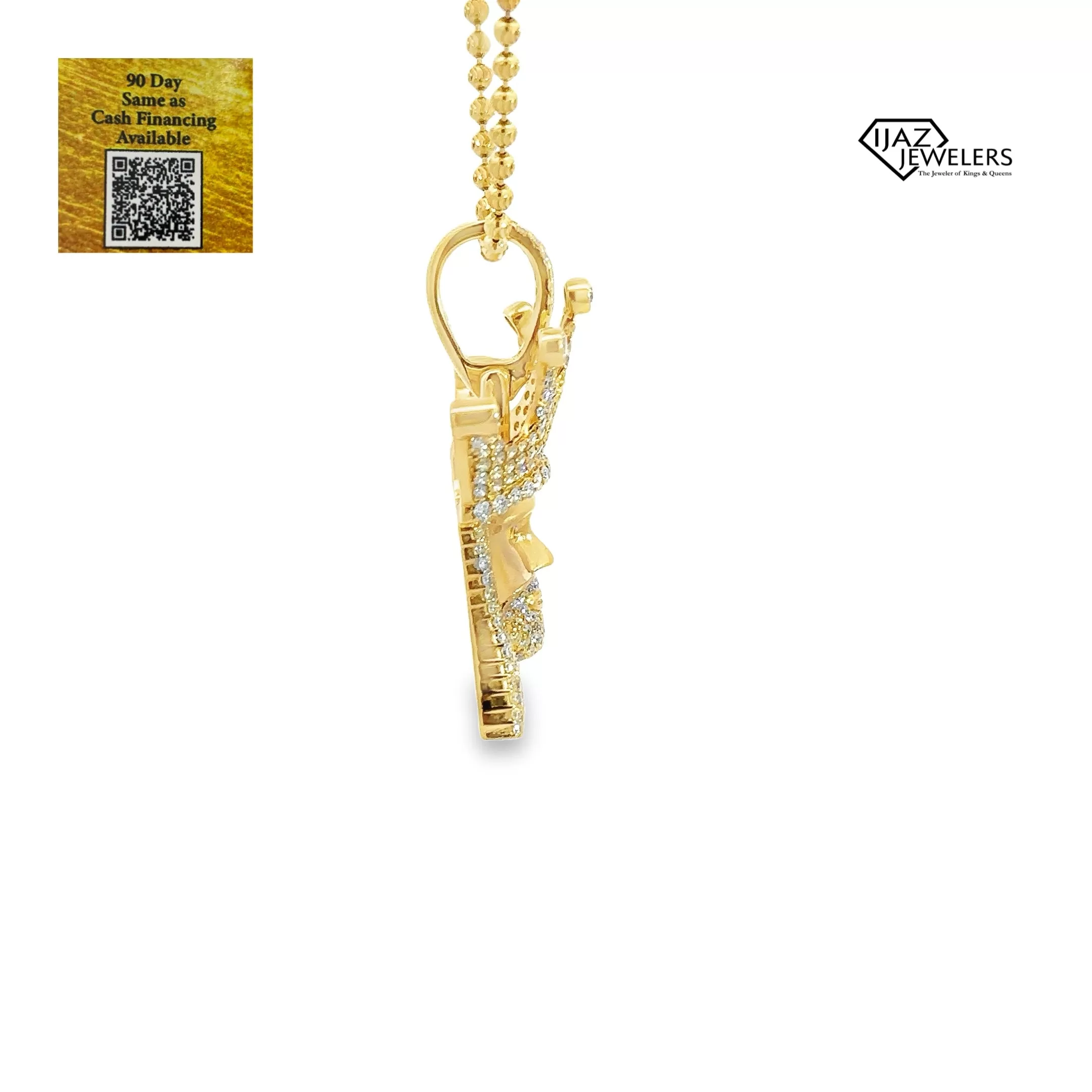 10K Gold 2.00 CTW Diamond Jesus Charm