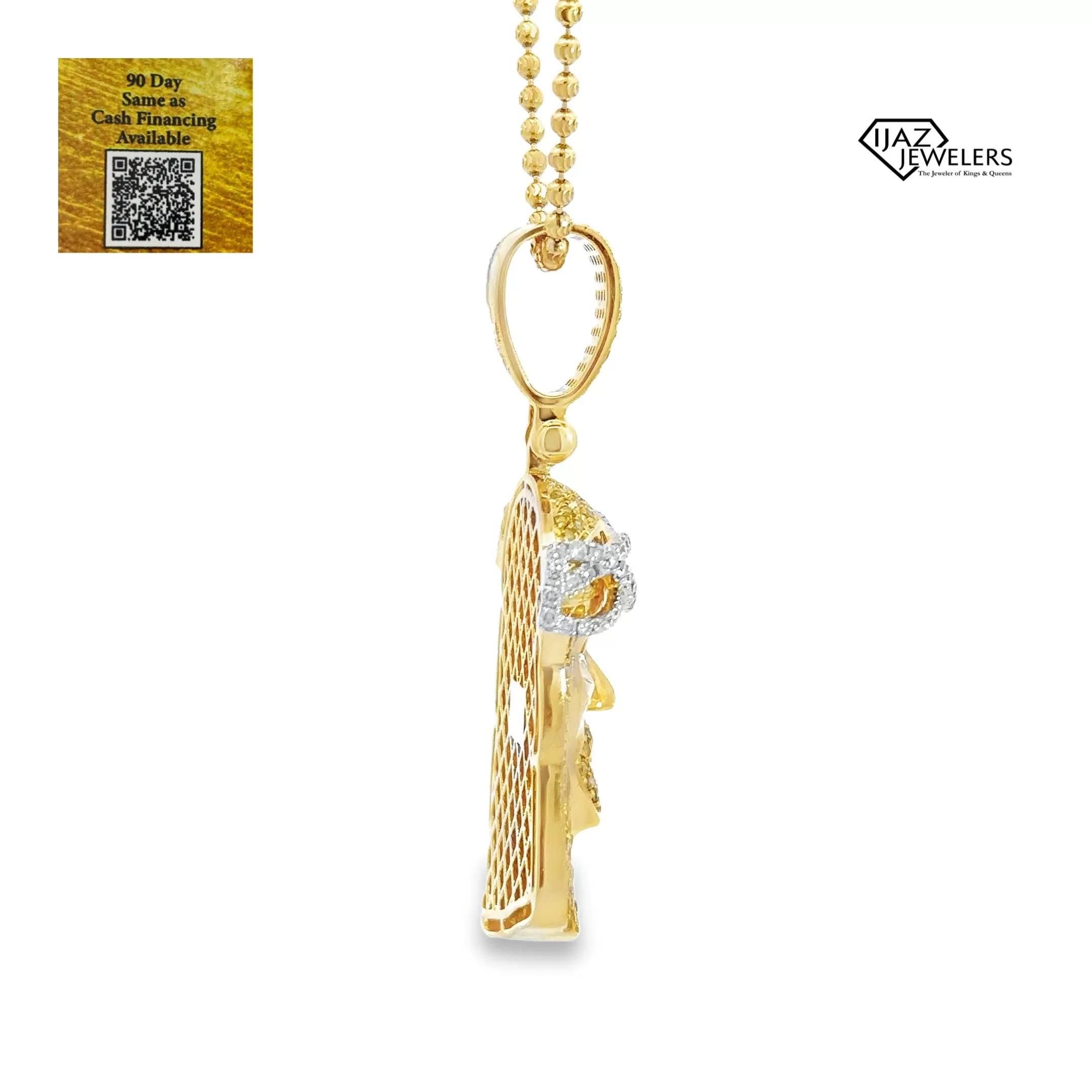 10K Gold 2.25 CTW Diamond Jesus Charm