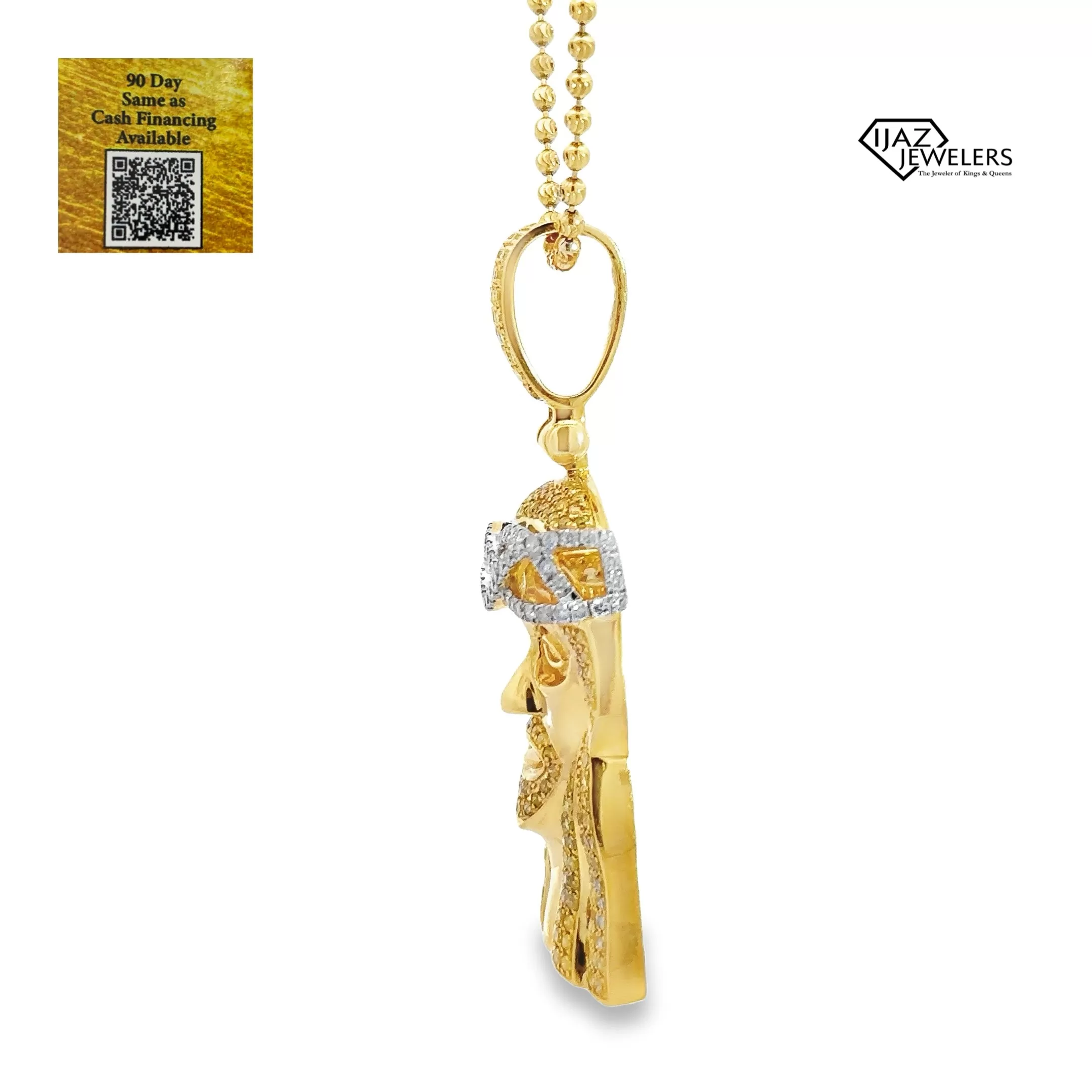 10K Gold 2.25 CTW Diamond Jesus Charm