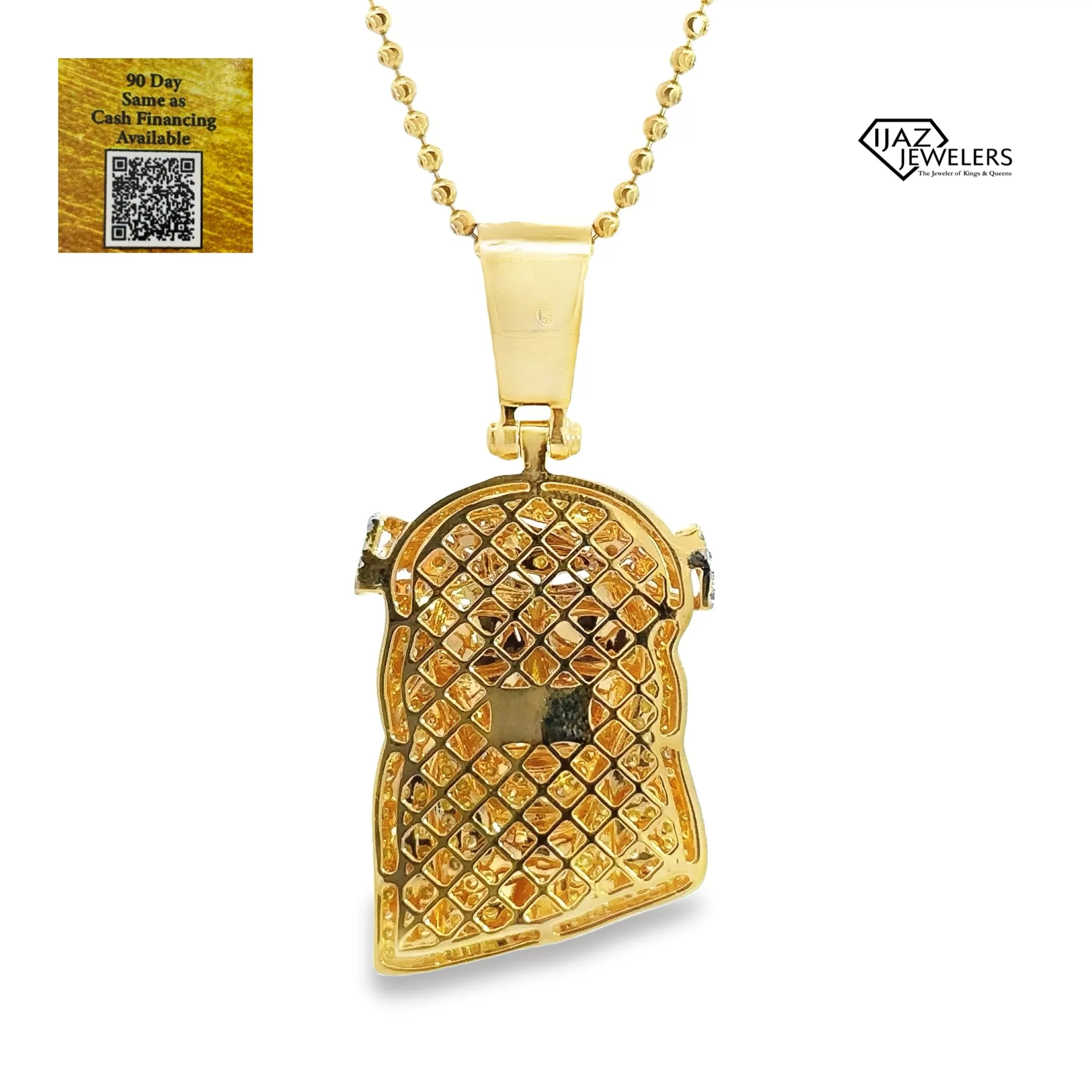 10K Gold 2.25 CTW Diamond Jesus Charm