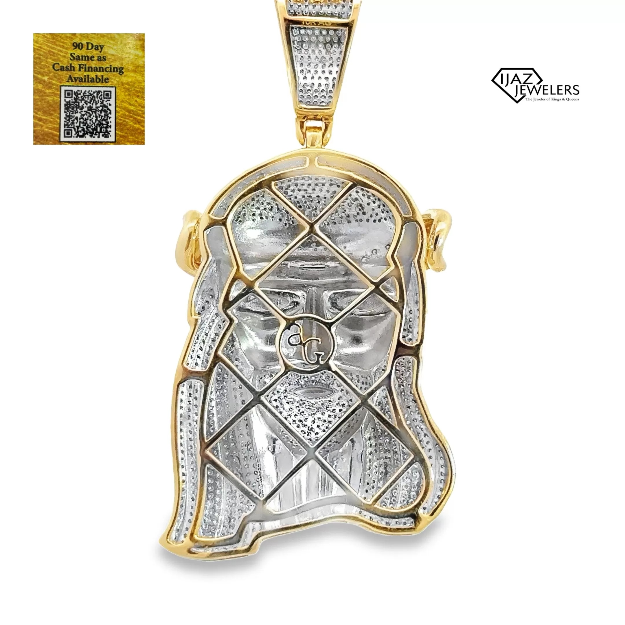 10K Gold 2.30 CTW Diamond Jesus Charm