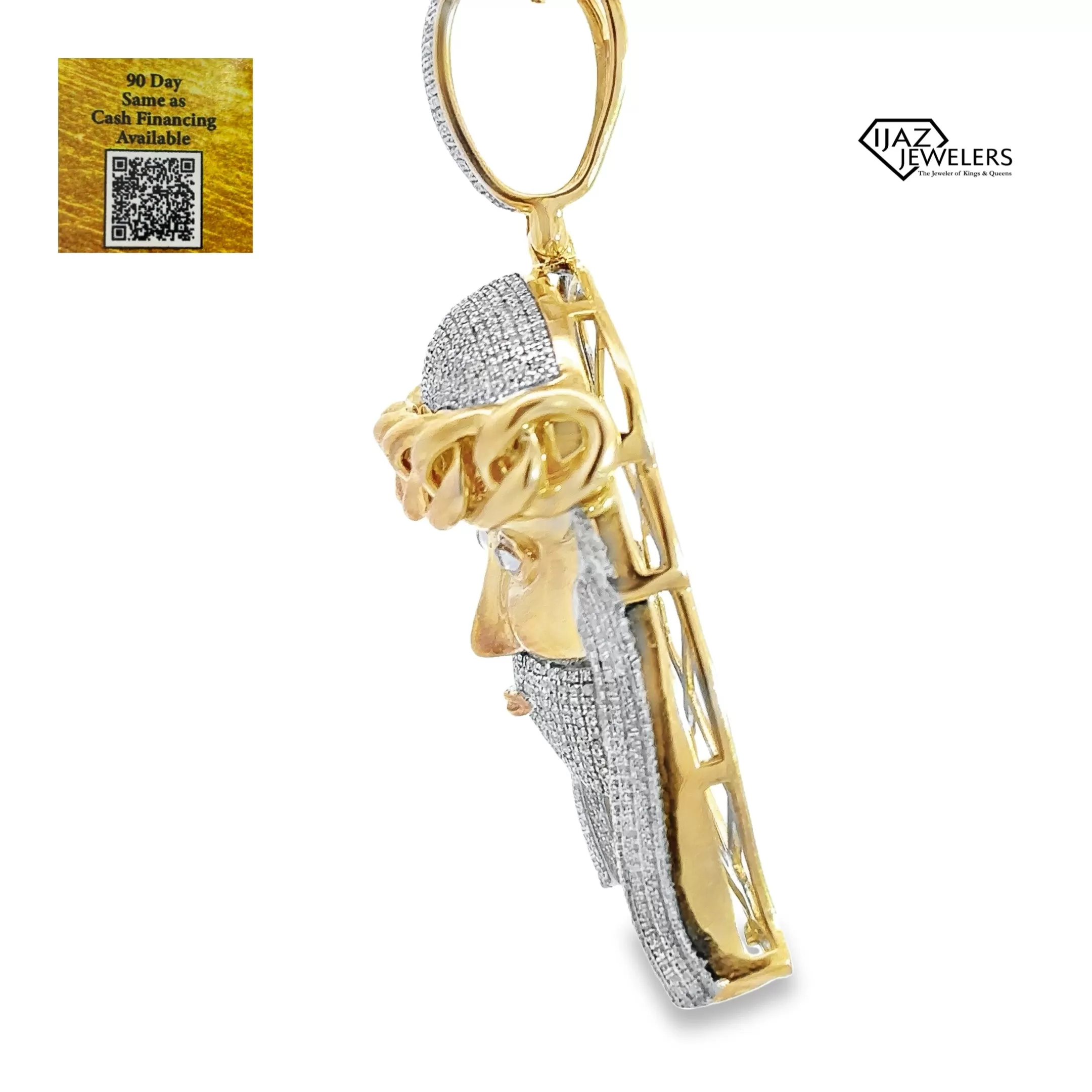 10K Gold 2.30 CTW Diamond Jesus Charm