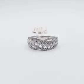 1.1ctw Beautiful Overlap Diamond Ring 14K White Gold