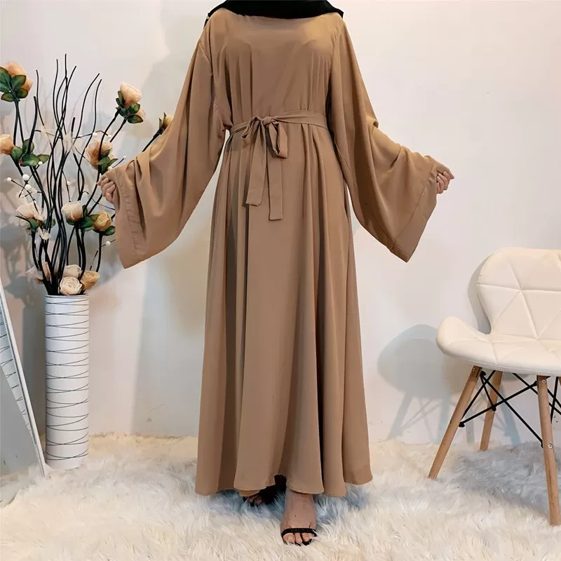 14 Color Options Nida Solid Color Abaya Dress For Muslim Women