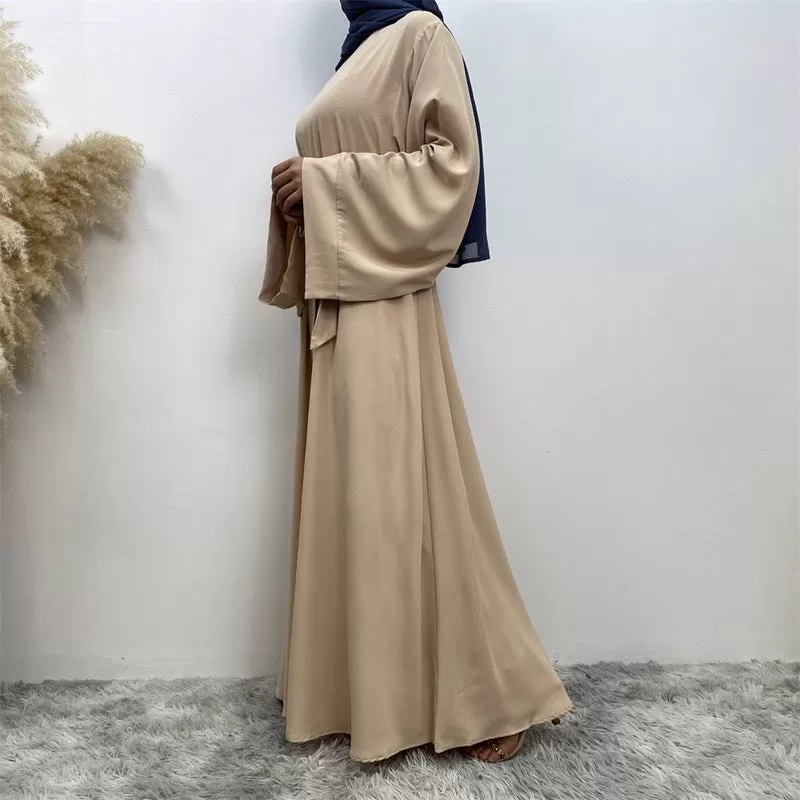 14 Color Options Nida Solid Color Abaya Dress For Muslim Women