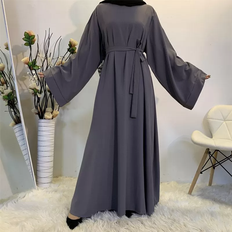 14 Color Options Nida Solid Color Abaya Dress For Muslim Women