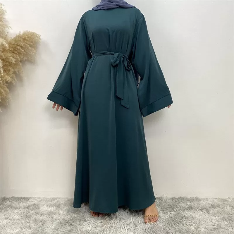 14 Color Options Nida Solid Color Abaya Dress For Muslim Women