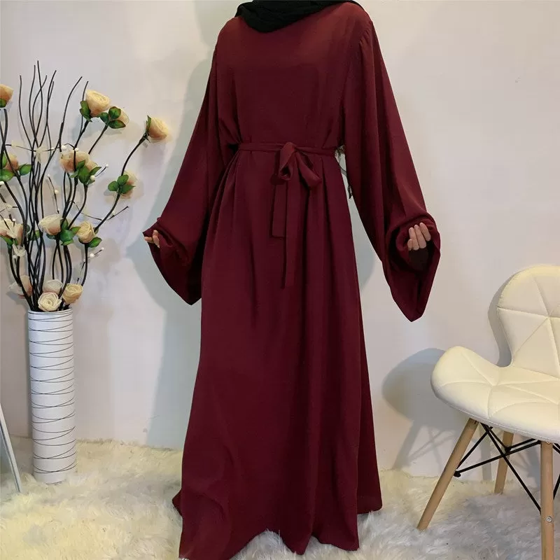 14 Color Options Nida Solid Color Abaya Dress For Muslim Women