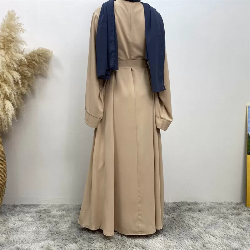 14 Color Options Nida Solid Color Abaya Dress For Muslim Women