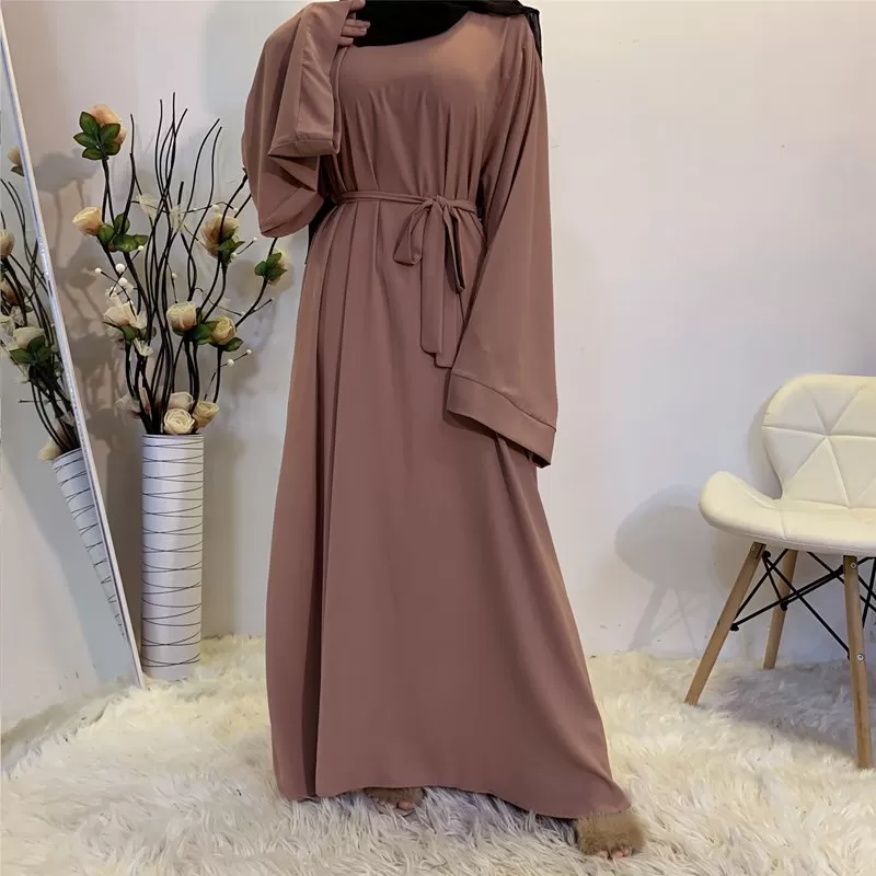 14 Color Options Nida Solid Color Abaya Dress For Muslim Women