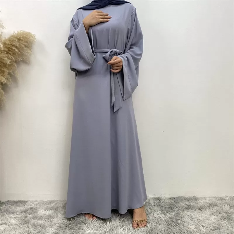 14 Color Options Nida Solid Color Abaya Dress For Muslim Women