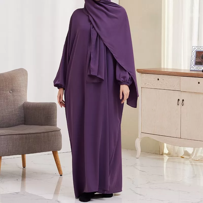 14 Color Options Wrinkle Abaya Dress With Pocket For Muslim Women