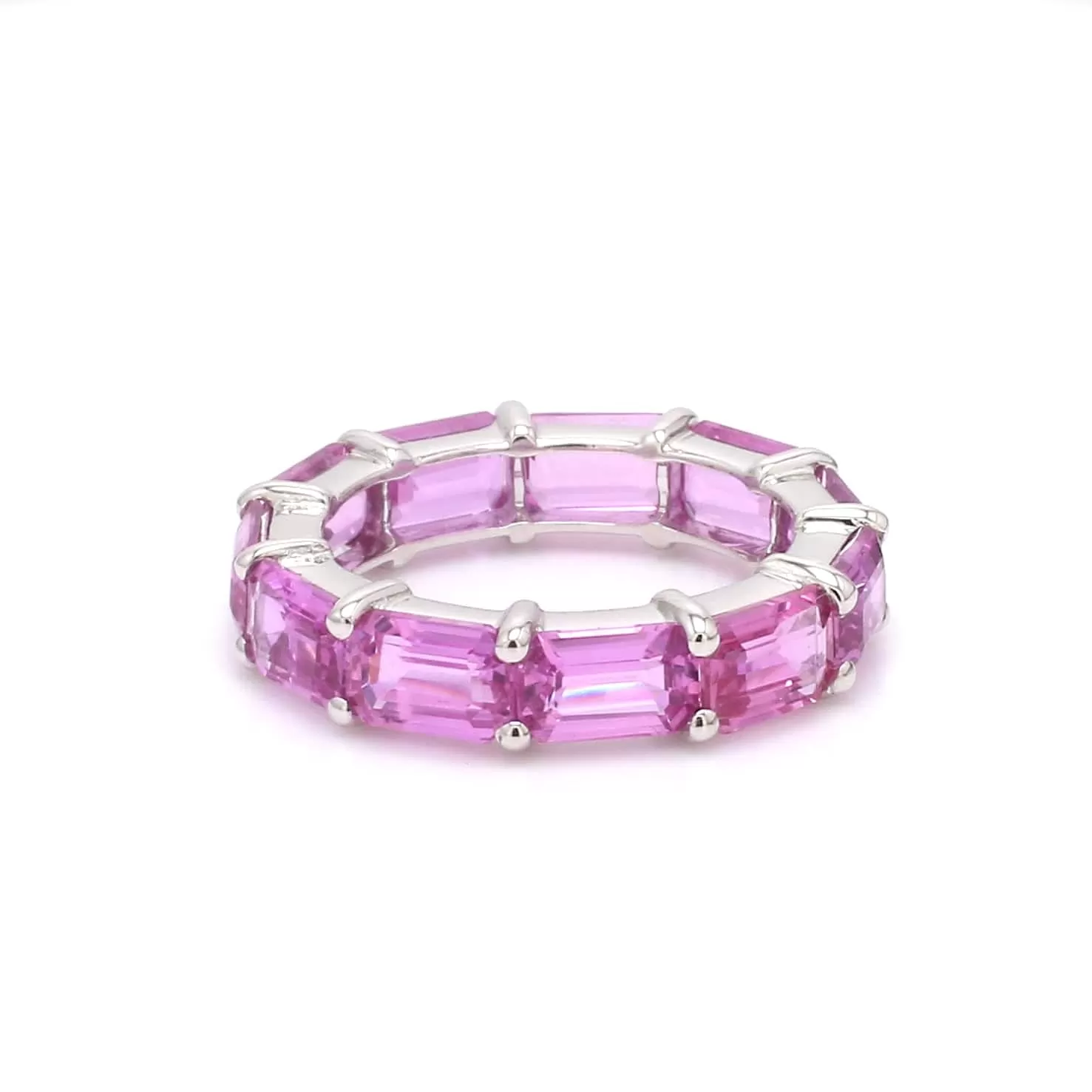 14K & 18K Gold East West Pink Sapphire Eternity Ring