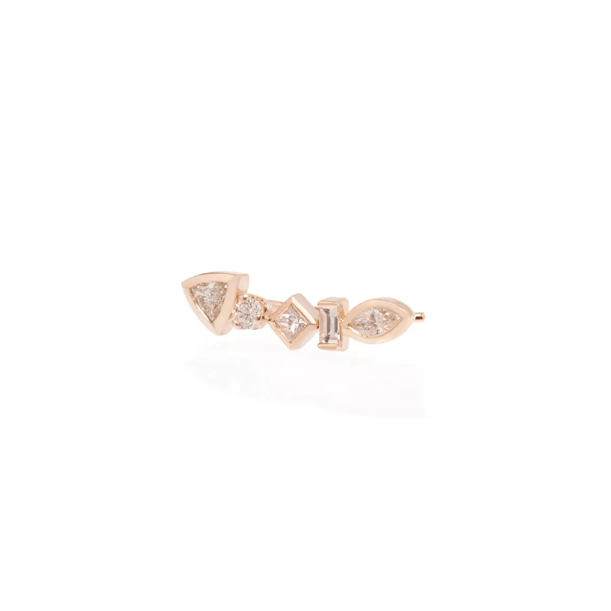 14k Paris Small Mixed Diamond Ear Shield