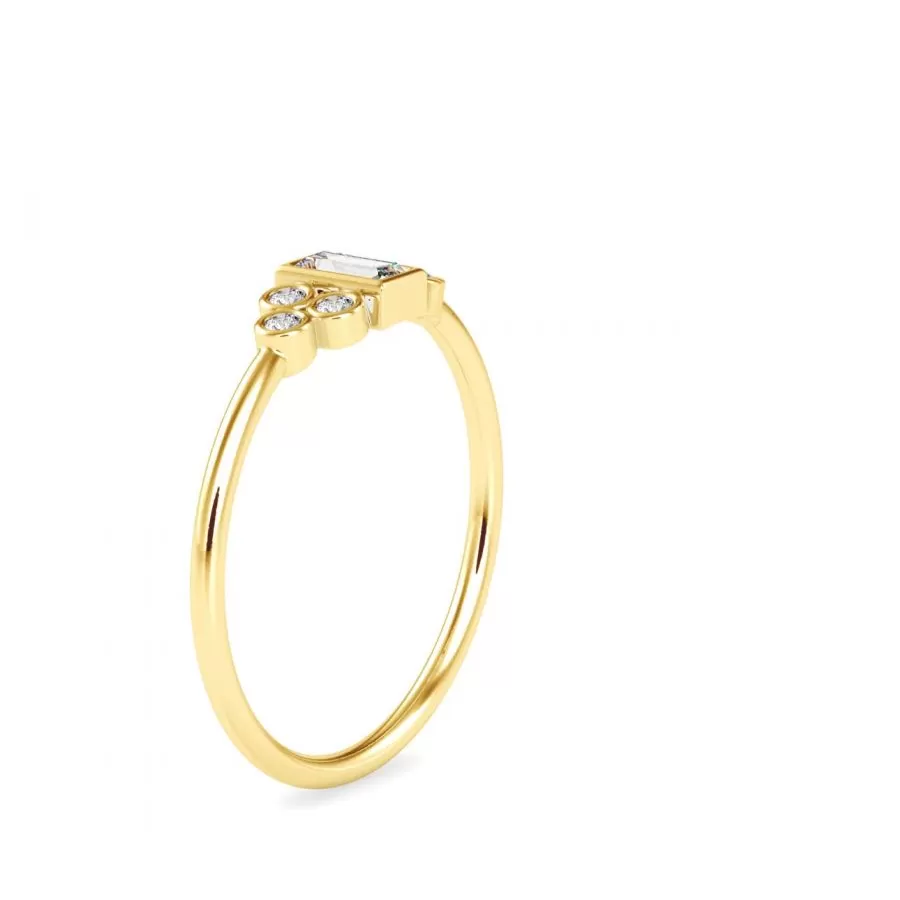 14k Solid Gold | Moissanite Boho stacking ring | Minimalist Ring