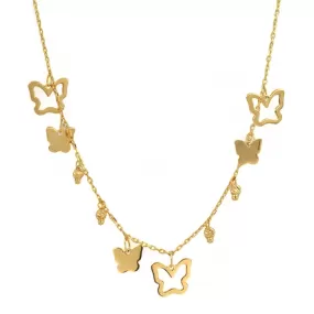 14K Yellow gold butterflychocker -6858