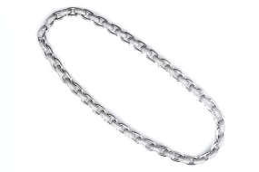 18K White Gold 10 Carat Total Weight Round Brilliant Diamond Pave Link Chain Necklace