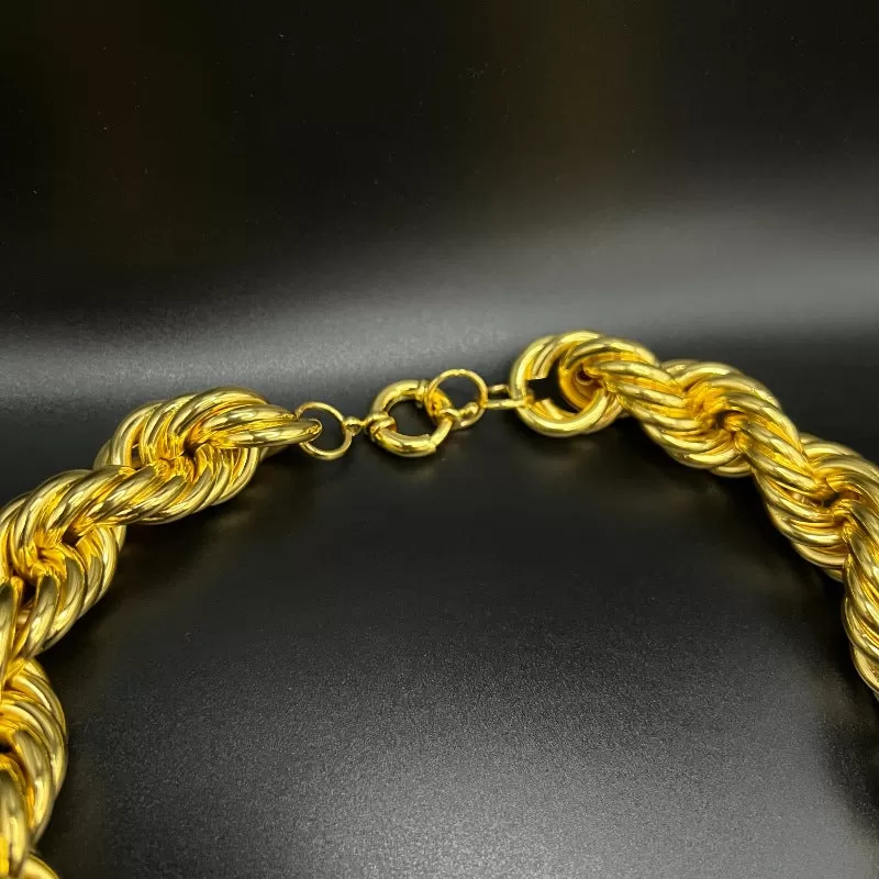 20mm 18K Gold Finish Rope Chain