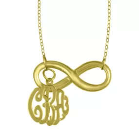 24K Gold Plated Infinity  Monogram Necklace