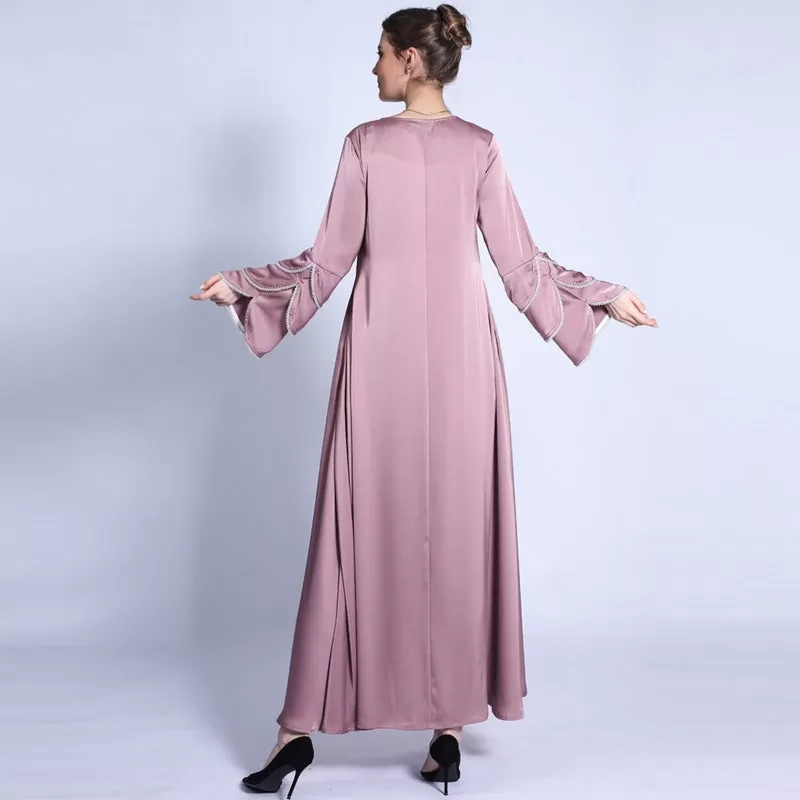 3 Layers Fishtail Sleeve Abaya Dress For Muslim Women