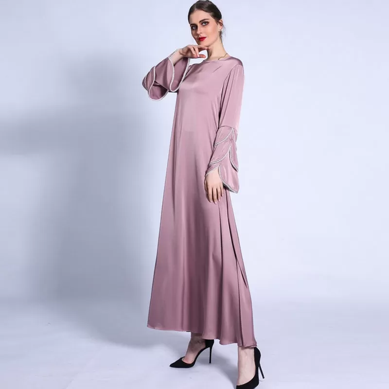 3 Layers Fishtail Sleeve Abaya Dress For Muslim Women