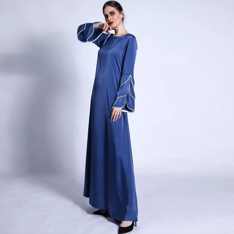 3 Layers Fishtail Sleeve Abaya Dress For Muslim Women