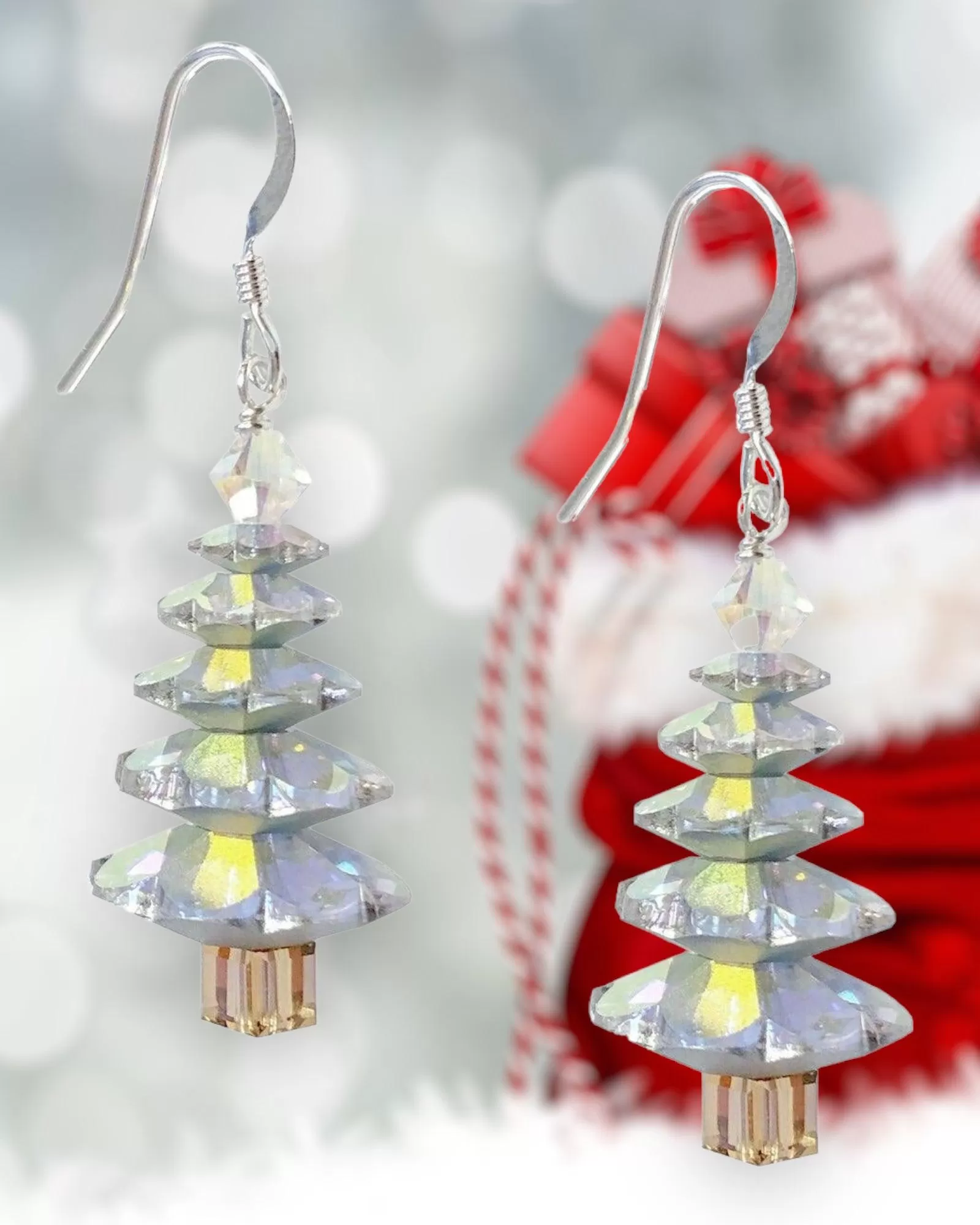 5 Tier Christmas Tree Earring Kit - Crystal AB Foiled