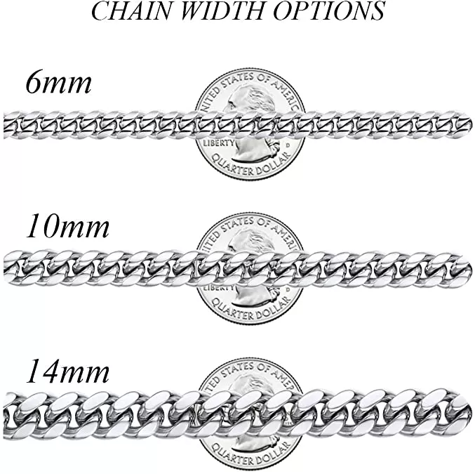 6/8/10/12/14mm Cuban Chain (Lobster-Claw Clasp)