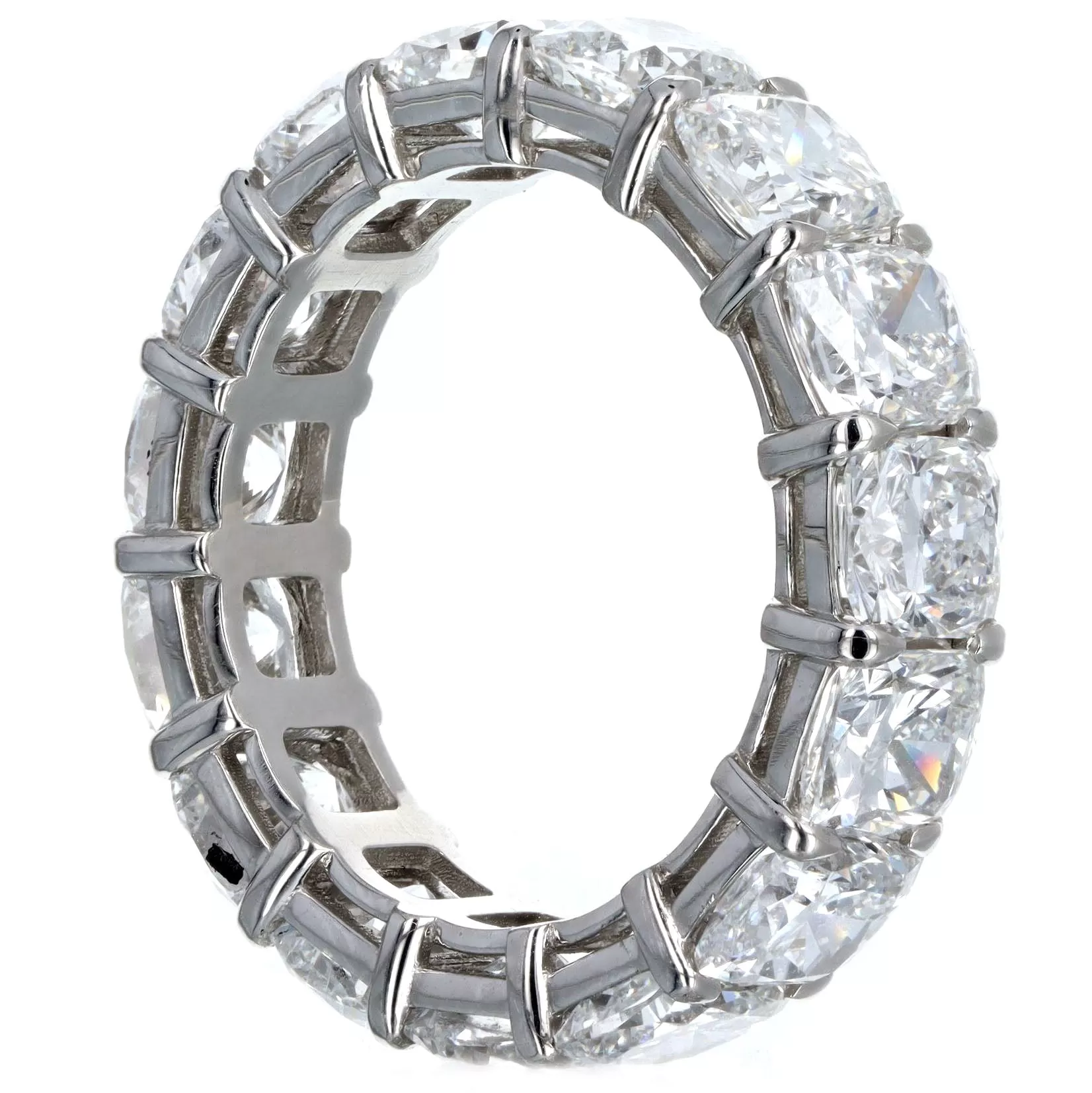 8.62 Carat Total Weight Cushion Cut Diamond Eternity Band in Platinum GIA Certified