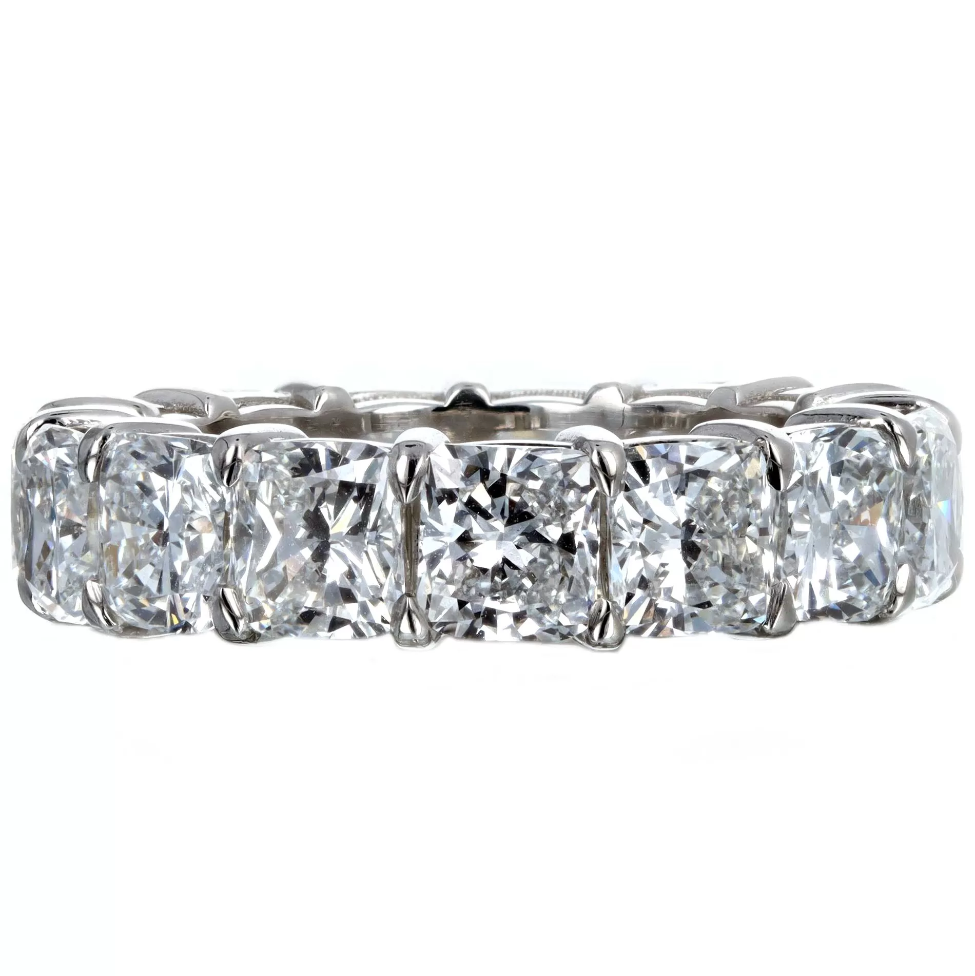 8.62 Carat Total Weight Cushion Cut Diamond Eternity Band in Platinum GIA Certified