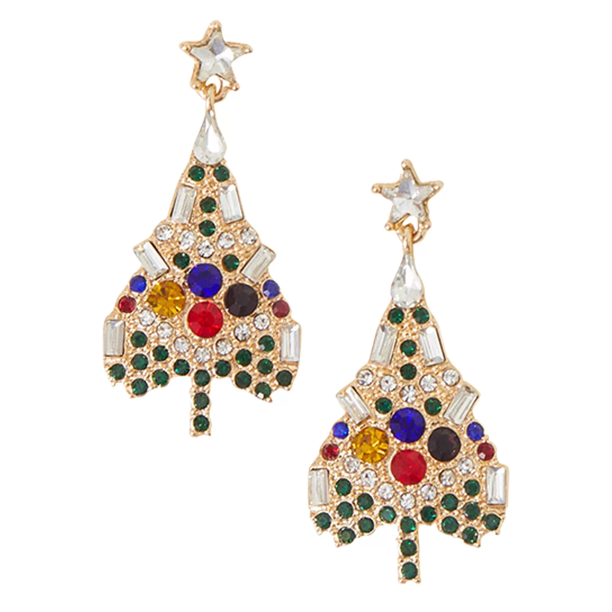 Accessorize London Women's Gem Christmas Tree Earrings