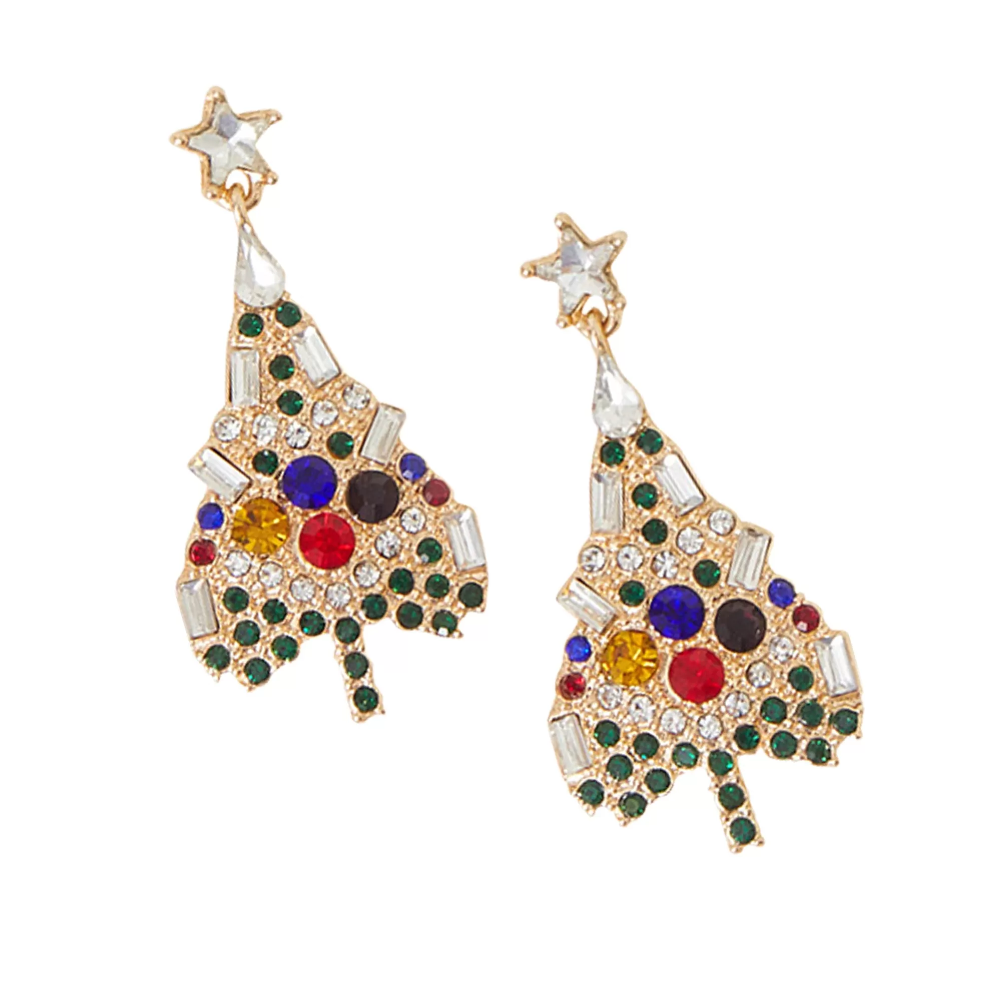 Accessorize London Women's Gem Christmas Tree Earrings