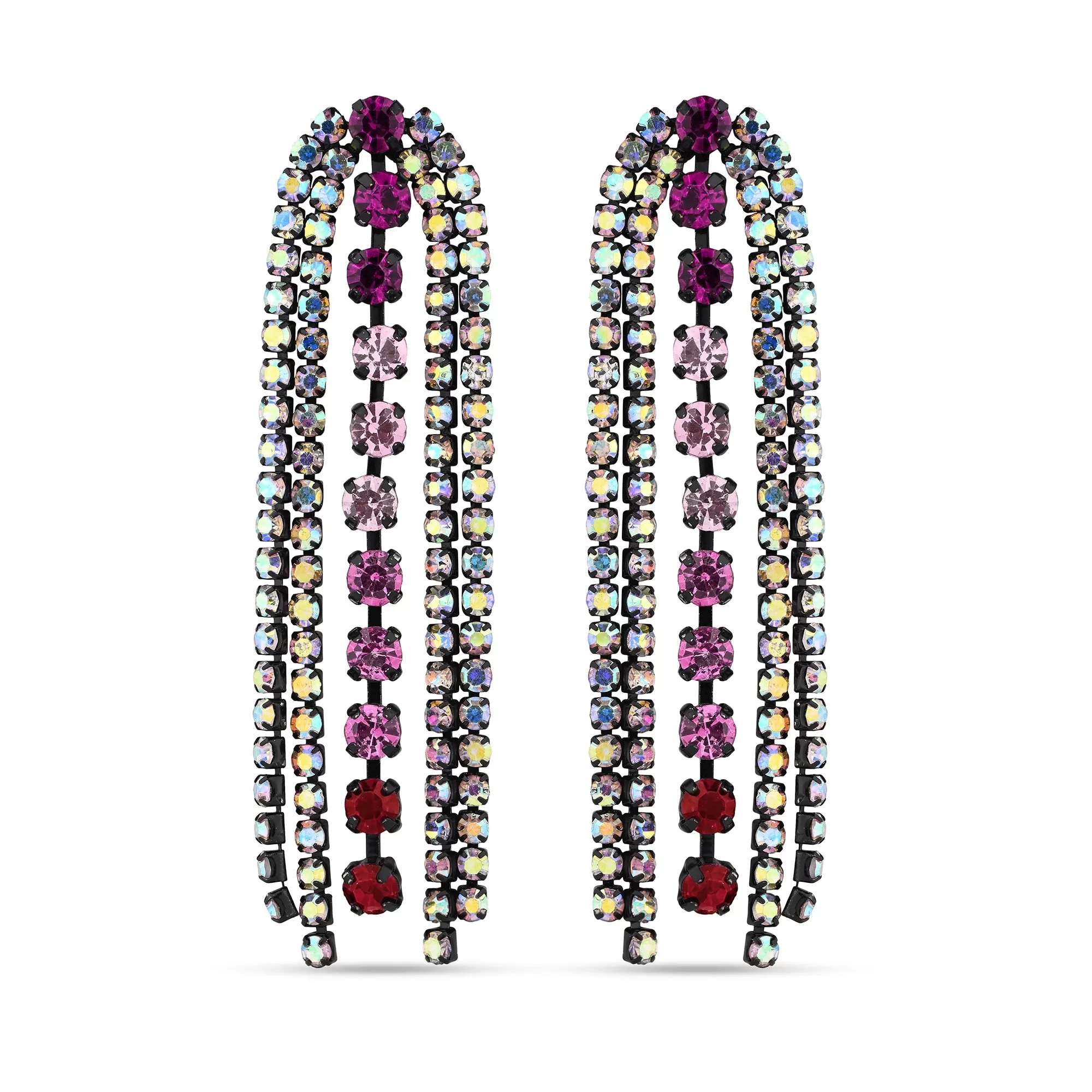 Accessorize London Women's Statement Gem Waterfall Earrings