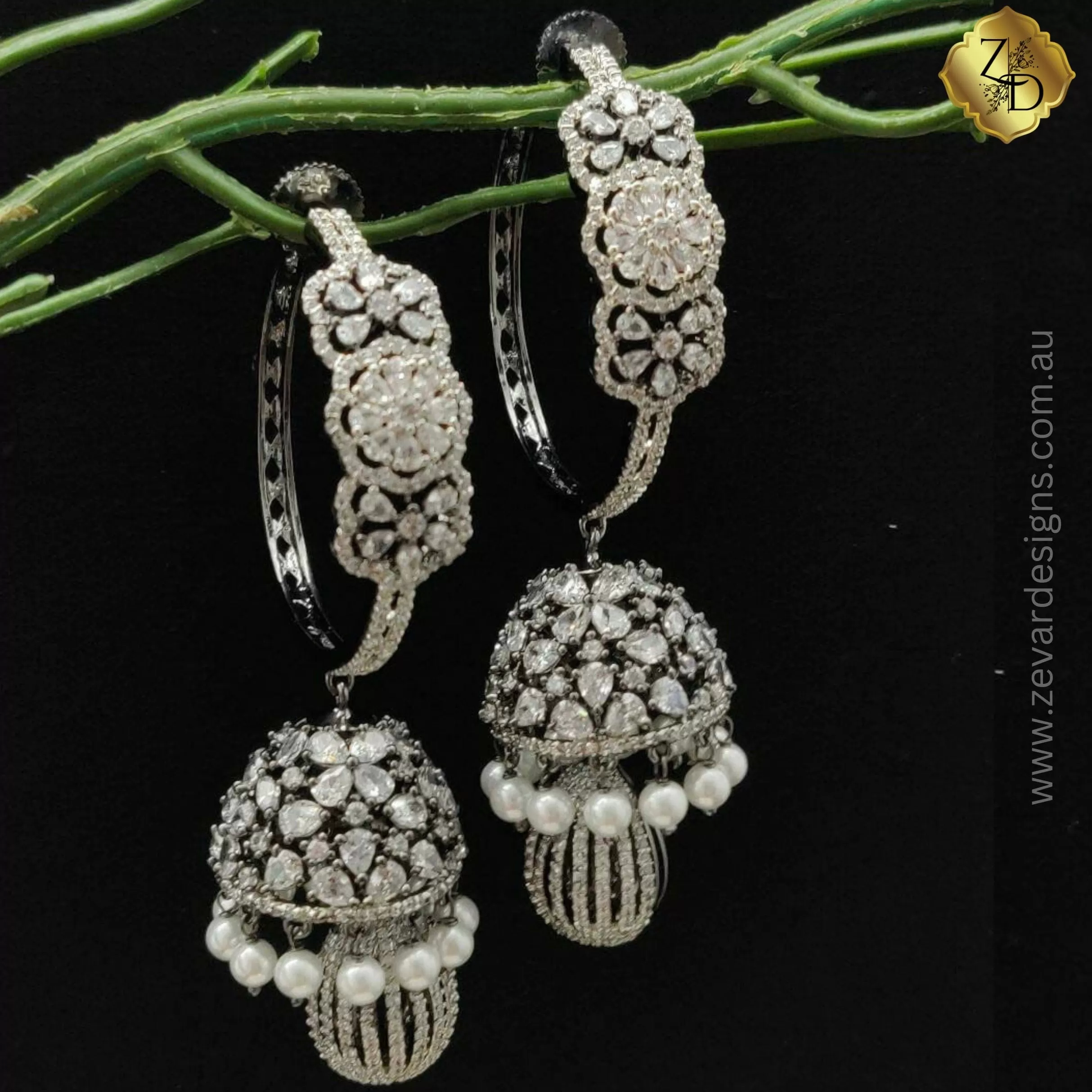 AD & Pearls Bali Jhumki Earrings