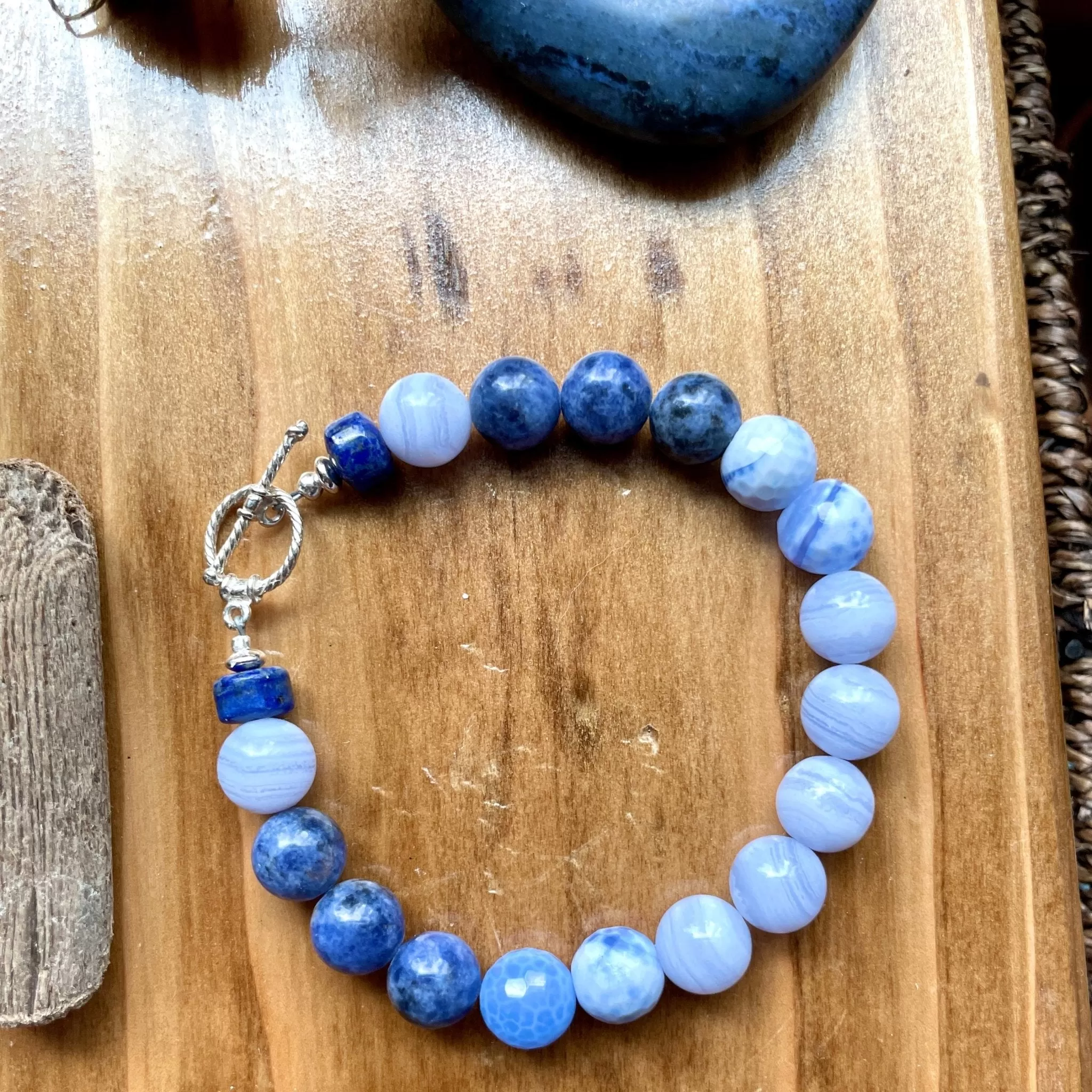 Addie Dumotierite and Blue Lace Agate Bracelet