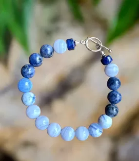 Addie Dumotierite and Blue Lace Agate Bracelet